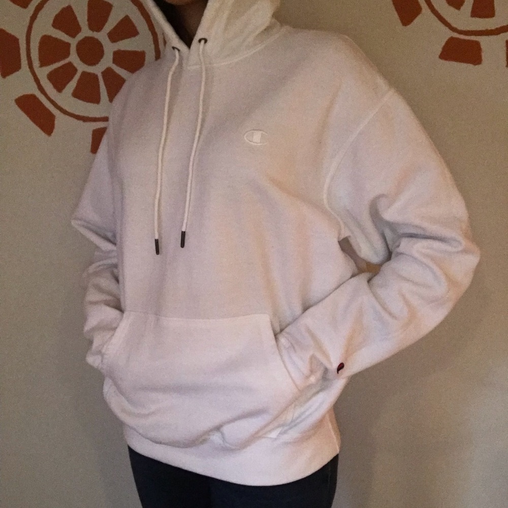 champion plain white hoodie